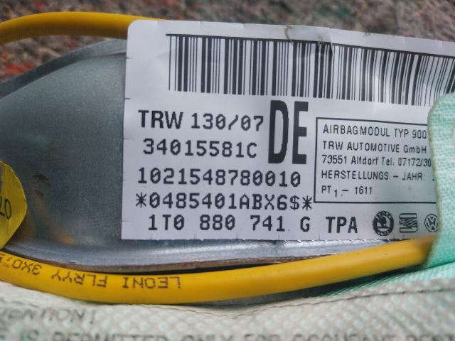 bontott VW TOURAN Bal Függönylégzsák és Oldallégzsák