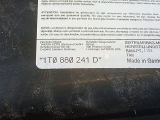 bontott VW TOURAN Bal Oldallégzsák