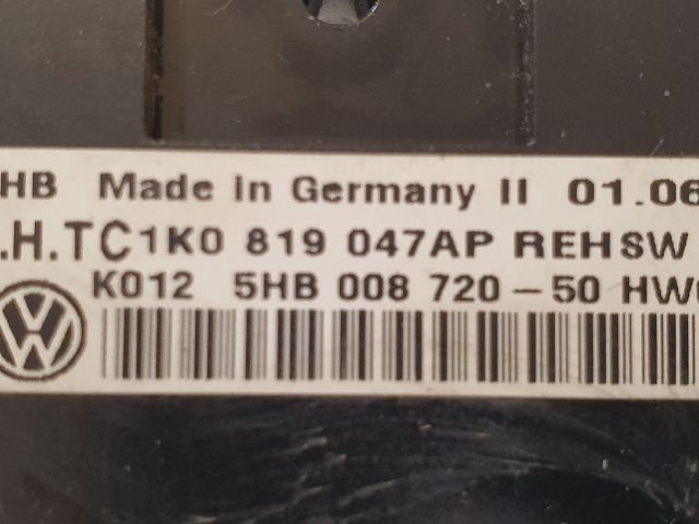 bontott VW TOURAN Fűtéskapcsoló (Nem klímás)