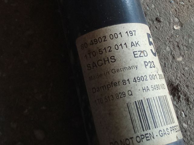 bontott VW TOURAN Hátsó Lengéscsillapító (Pozíciófüggetlen)