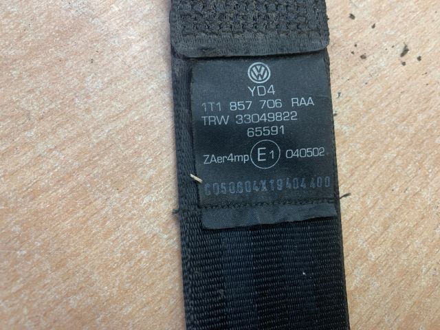bontott VW TOURAN Jobb első Biztonsági Öv