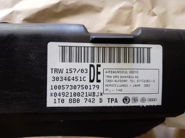 bontott VW TOURAN Jobb első Függöny Légzsák