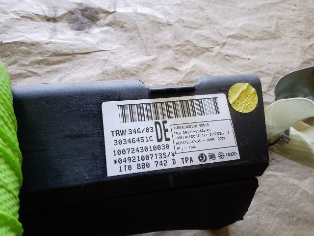 bontott VW TOURAN Jobb első Függöny Légzsák