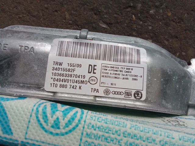 bontott VW TOURAN Jobb első Függöny Légzsák