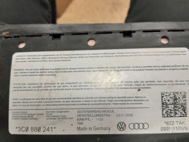 bontott VW TOURAN Jobb Függönylégzsák és Oldallégzsák