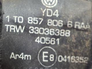 bontott VW TOURAN Jobb hátsó Biztonsági Öv