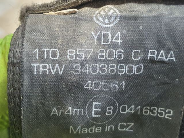 bontott VW TOURAN Jobb hátsó Biztonsági Öv