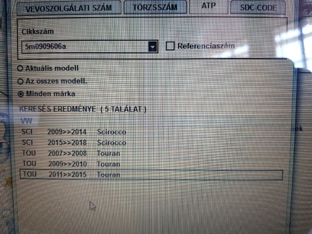 bontott VW TOURAN Jobb hátsó Oldal Ütközés Érzékelő