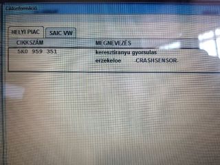 bontott VW TOURAN Jobb hátsó Oldal Ütközés Érzékelő