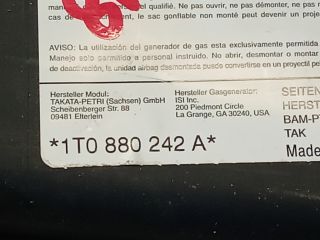 bontott VW TOURAN Jobb Oldallégzsák