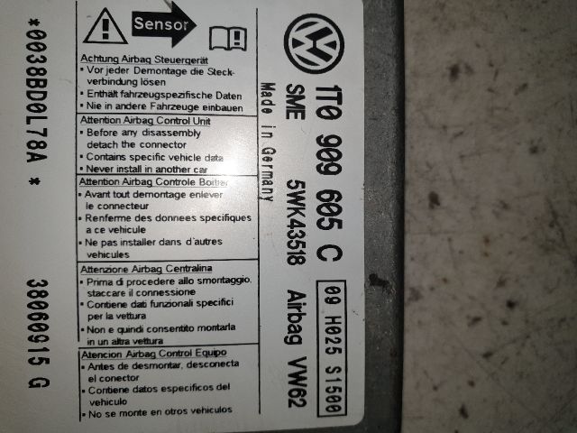 bontott VW TOURAN Légzsák Elektronika