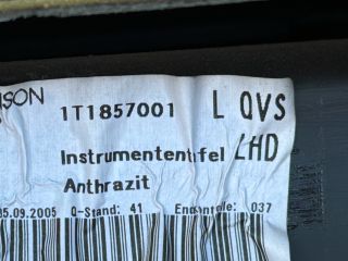 bontott VW TOURAN Műszerfal Héj