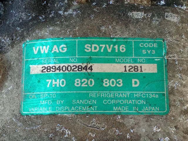 bontott VW TRANSPORTER Klímakompresszor