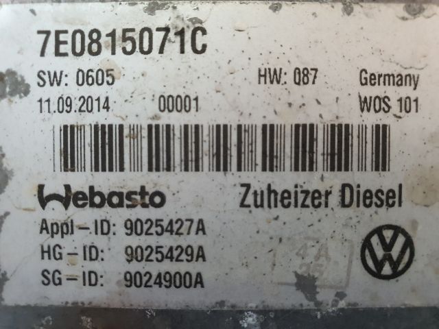 bontott VW TRANSPORTER Állófűtés (Részeivel)