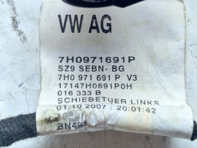 bontott VW TRANSPORTER Bal első Ajtó Kábelköteg