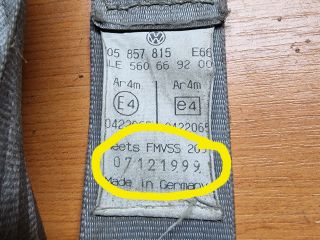 bontott VW TRANSPORTER Jobb hátsó Biztonsági Öv