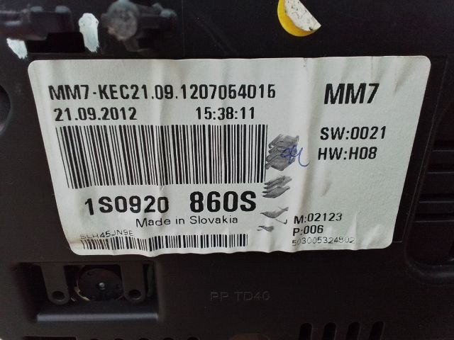 bontott VW UP Kilométeróra