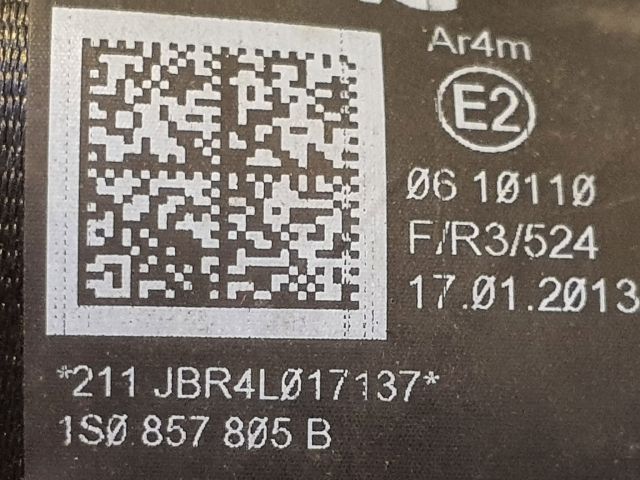 bontott VW UP Bal hátsó Biztonsági Öv