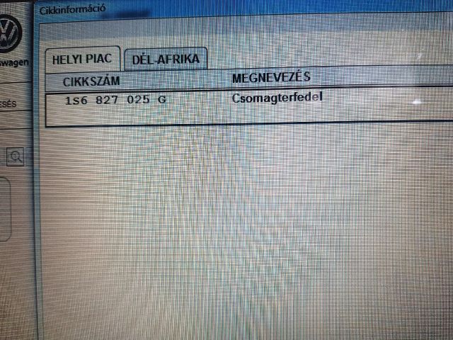 bontott VW UP Csomagtérajtó (Üres lemez)