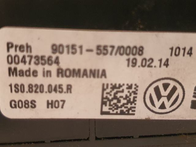 bontott VW UP Fűtéskapcsoló (manuális klímás)