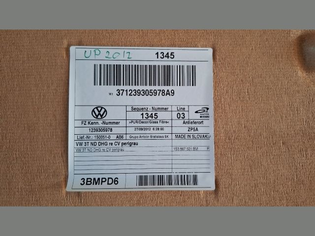 bontott VW UP Tetőkárpit